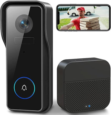 XTU Timbre Inalámbrico con Cámara WiFi, 2K HD Vídeo Timbre Puerta Inteligente con Cámara,Detección Humana PIR,Visión Nocturna,Audio Bidireccional,SD y Almacenamiento en la Nube, IP66 Impermeable